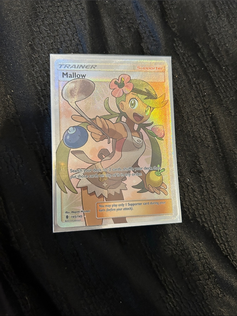 Pokemon Mallow Full Art Trainer Card - Pink, Green Holo